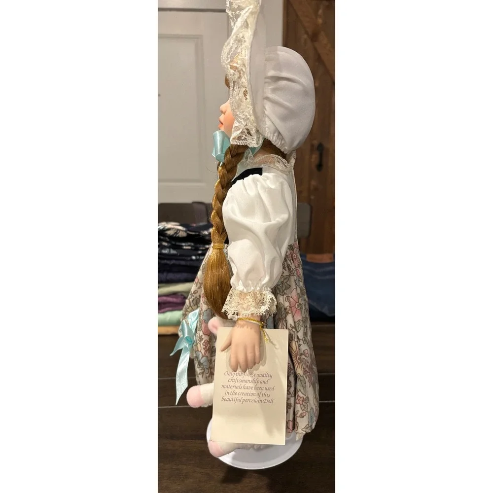 Collectible Memories Little Bo Peep Porcelain Doll with Lamb and Stand